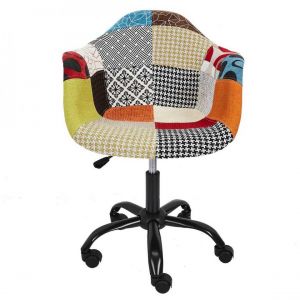 Fauteuil De Bureau Patchwork Multicolore en Métal