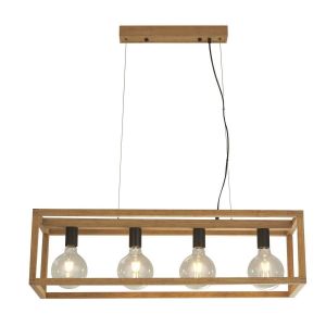 Boutica-design Suspensions Square 4x10W E27 Naturel Noir