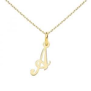 Collier - Pendentif Lettre "A" Or 750/1000 - Chaine Dorée