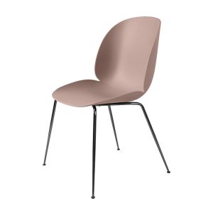 Gubi Set De 4 Chaises Beetle Dining Chair Base Chrome Noir (Sweet Pink - Polypropylène Et Acier)
