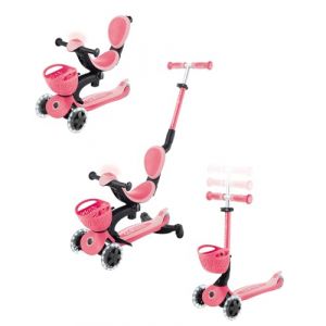 Globber Trottinette Évolutive Go-Up Baby 360 Lights - Rose Corail