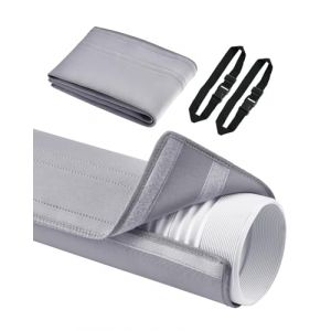 VEVOR Protection pour tuyau de climatiseur, pour tube d'échappement 12,7 et 15 cm, housse de protection pour tuyau climatisation portable, installation facile avec 2 sangles à boucle réglables, gris