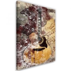 Tableau Décoration Murale Guitare 60x90 cm Abstraite Musique Vintage Décoration Unique Tableaux Impression sur Toile