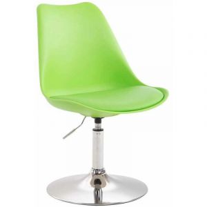 CLP Chaise de salle à manger Maverick plastique vert Métal chromé