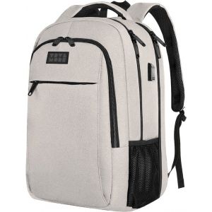 TRVLMORE Sac à dos à vie - Sac à dos avec compartiment pour ordinateur portable de 15,6 pouces - Cartable - Résistant aux éclaboussures - Hommes et femmes - Garçons et filles - 28L - Champagne