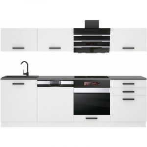 Cuisine Equipee Complete Linda Muebles de Cuisine Complets - 240 cm. Cuisine Complete avec Plan de Travail, Blanc Mat - Belini