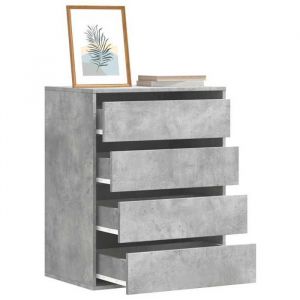 VidaXL Commode d'angle gris béton 60x41x76 cm bois d'ingénierie, commode à tiroirs, classeur, armoire à tiroirs, armoire de rangement, buffet