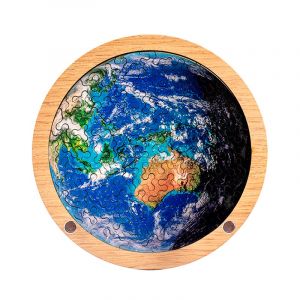 Dam Puzzle et cadre en bois avec 34 pi&egrave;ces. Design terre.