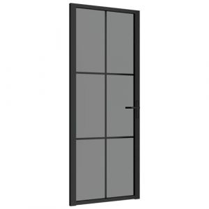 VidaXL 350565 Porte intérieure 83x201,5 cm Noir Verre ESG et aluminium