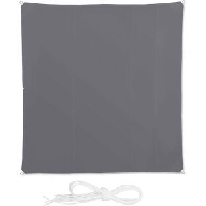 Voile d'ombrage carré 5 x 5 m gris Gris