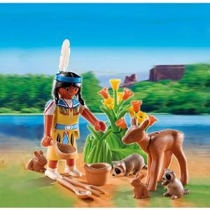 Image de Playmobil 5278 - Oeuf : Indienne avec animaux