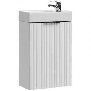 Meuble sous vasque NOXERA 40 cm &ndash; Meuble sous vasque suspendu blanc alpin avec vasque encastr&eacute;e