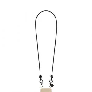 Image de Cordon NOLAN cuir vegan noir mousquetons noirs