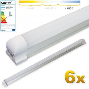 Image de Ledvero 6x SMD réglettes lumineuses LED T8 G13 tube en blanc froid couvercle laiteux - 90 cm, 14 W, 1400lumen- prêt pour l'installation