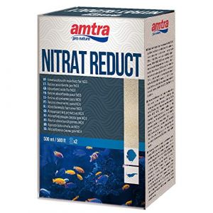 Amtra Nitrat-Reduct 500 ml - Résine Synthétique, Anti-Algues pour Aquariums d'Eau Douce, Réduit les Nitrates, 2 X 125 ml