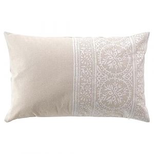 Douceur d'intérieur, Coussin Déhoussable (40 x 60 cm) Isalina Blanc, Polycoton Imprimé