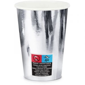 6 gobelets argent&eacute;s 220 ml - Couleur Argent