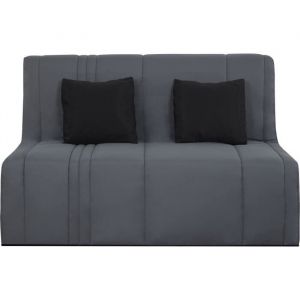 Simmons Banquette BZ 2 places EVASION - Tissu gris perle - Matelas - 440 ressorts ensachés - Couchage 188x138 cm