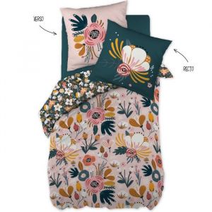 CDaffaires Parure de couette 200x200 coton 57 fils + 2 taies Champetre