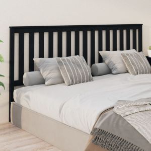 VidaXL T&ecirc;te de lit Noir 206x6x101 cm Bois massif de pin