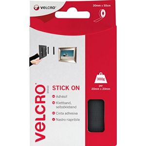 Velcro Bande auto-agrippante à coller brand VEL-EC60225 partie velours et partie crochets (L x l) 500 mm x 20 mm noir 0