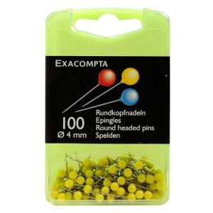 Exacompta Boîte de 100 épingles à tête sphérique (4 mm)