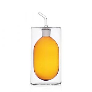 Ichendorf Milano Huilier à deux parois ambrées 250 ml collection Cylindre couleur double paroi