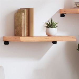 VidaXL Étagère Murale, Dessus de Table avec Bord Vivant, Tablette Suspendue Flottante, Rustique, Marron Clair Bois Chêne Massif Traité