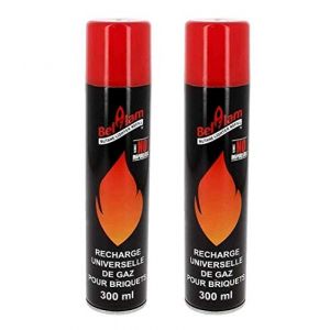 Belflam Lot 2 recharges de gaz 300 ml pour briquets et chalumeau de cuisine