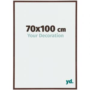 Yd. Your Decoration - 70x100 cm - Cadres Photos en Plastique Avec Verre acrylique - Excellente Qualité -Brun - Cadre Decoration Murale - Annecy