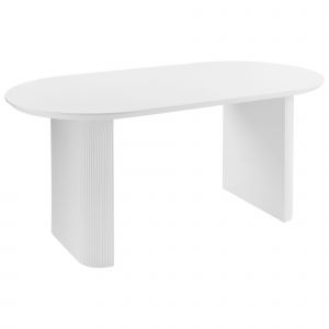 Beliani Table De Repas Moberly Blanc 180 Cm 90 Cm