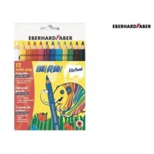 Eberhard Faber Crayons De Couleur Big Winner, Mine Épaisse - Lot De 12 Crayons - Couleurs Assorties