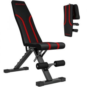 Banc de musculation - SPORTNOW - pliable inclinable - siège et dossier réglable - entraînement complet - 82x35x425-107cm acier