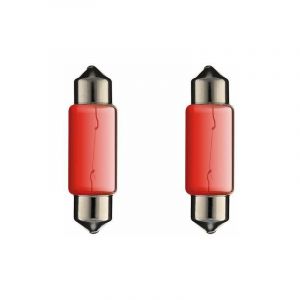 Cyclingcolors 2x ampoule 12V 5W SV8,5 10x36mm rouge navette voiture moto remorque tracteur