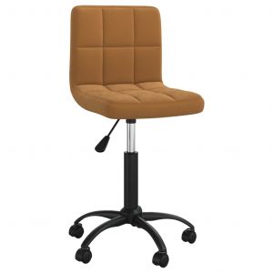 Image de VidaXL Chaise pivotante de bureau Marron Velours