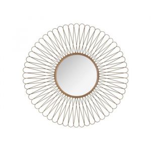 Atmosphera Miroir d&eacute;co soleil m&eacute;tal boucles diam&egrave;tre 76 cm