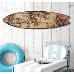 Hexoa Hxa Deco - Planche de Surf Décorative,Impression sur Alu Dibond, Surf Brown vintage, 145x40 cm