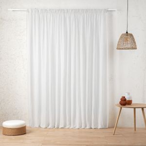 LINDER Voilage galon fronceur GAZE DE LIN-Blanc optique