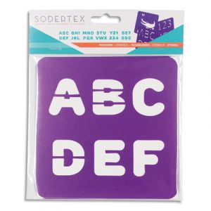 Image de Pochoirs chiffres et lettres Sodertex pack de 6 coloris ortis plastique l14 x h14 cm épaisseur 5 mm