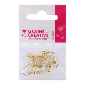 Graine Créative Boucles d'oreille pendantes dorées à customiser 6 pcs