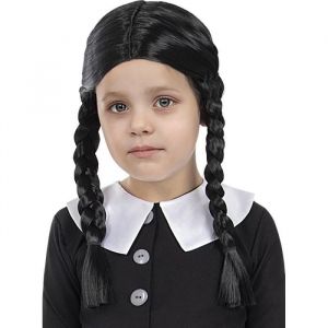 Image de FUNIDELIA Perruque Mercredi Addams fille - Déguisement pour fille et accessoires pour Halloween, carnaval et fêtes.