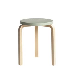 Artek Tabouret - 60 assise laqu&eacute;e Bouleau, Assise laqu&eacute;e Diam 38cm x H 44cm Vert