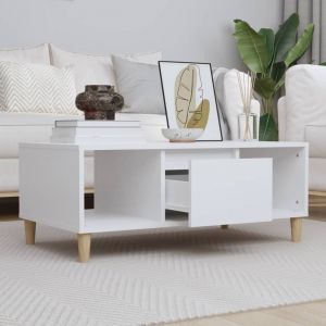 Image de VidaXL Table basse Blanc 90x50x36,5 cm Bois d'ingénierie