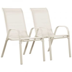 Habitat et Jardin Fauteuil jardin Textilène 'Cordoba' - Phoenix - Ecru - Lot de 2