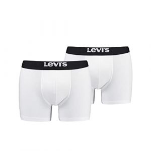 Image de Levi's Solid Basic Lot de 4 boxers pour homme, Blanc/noir, M 701222842 4P