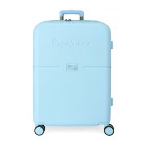 Pepe Jeans Valise bleue rigide moyenne -48x70x28cm