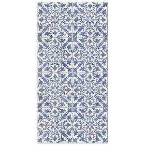 Tapis vinyle carreaux ciments géométrique bleu 300x200cm