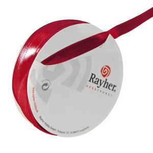 Image de Rayher Ruban satin - rouleau de 10 m x 1 cm - Rouge foncé