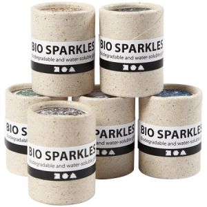 Creotime Paillettes fines biodégradables - Assortiment de couleurs - 6 x 10 gr