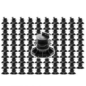 Lot de 100x Plots de terrasse – Charge 2700 kg – Hauteur réglable 60-128 mm – en pp – Pieds de support pour Lames Dalles Lambourdes - Xpotool